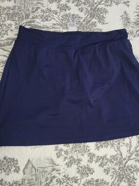Lands' End Navy Swim Skirt Size 10L EUC